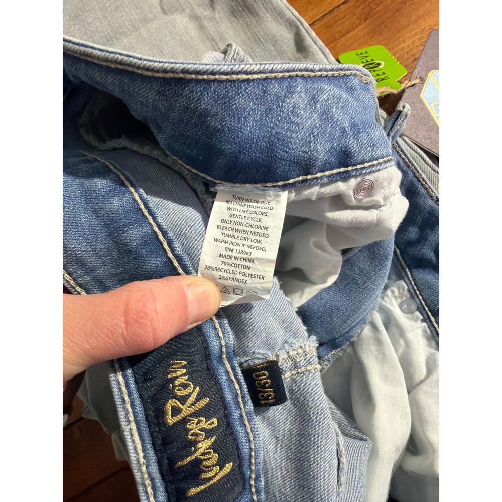 Indigo Rein Jeans Women's 13 (30x28) Light Wash Ankle Super High Rise Loose NEW - Picture 4 of 8